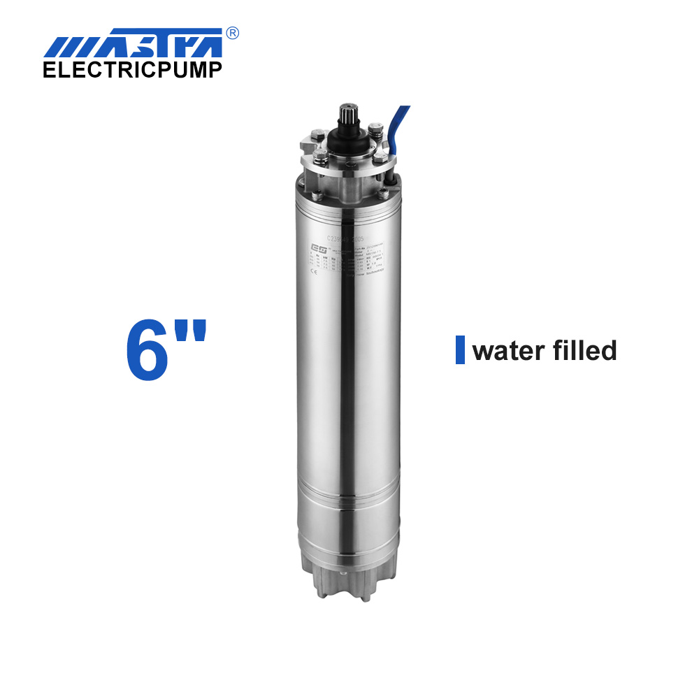 Paramètres de pompe centrifuge à moteur submersible de refroidissement d'eau 60Hz 6 "
