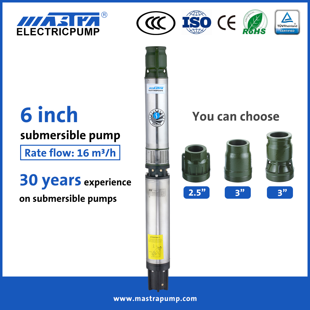 Fournisseurs de pompes à eau de forage submersibles Mastra 6 pouces Pompe de puits submersible R150-CS 15 hp