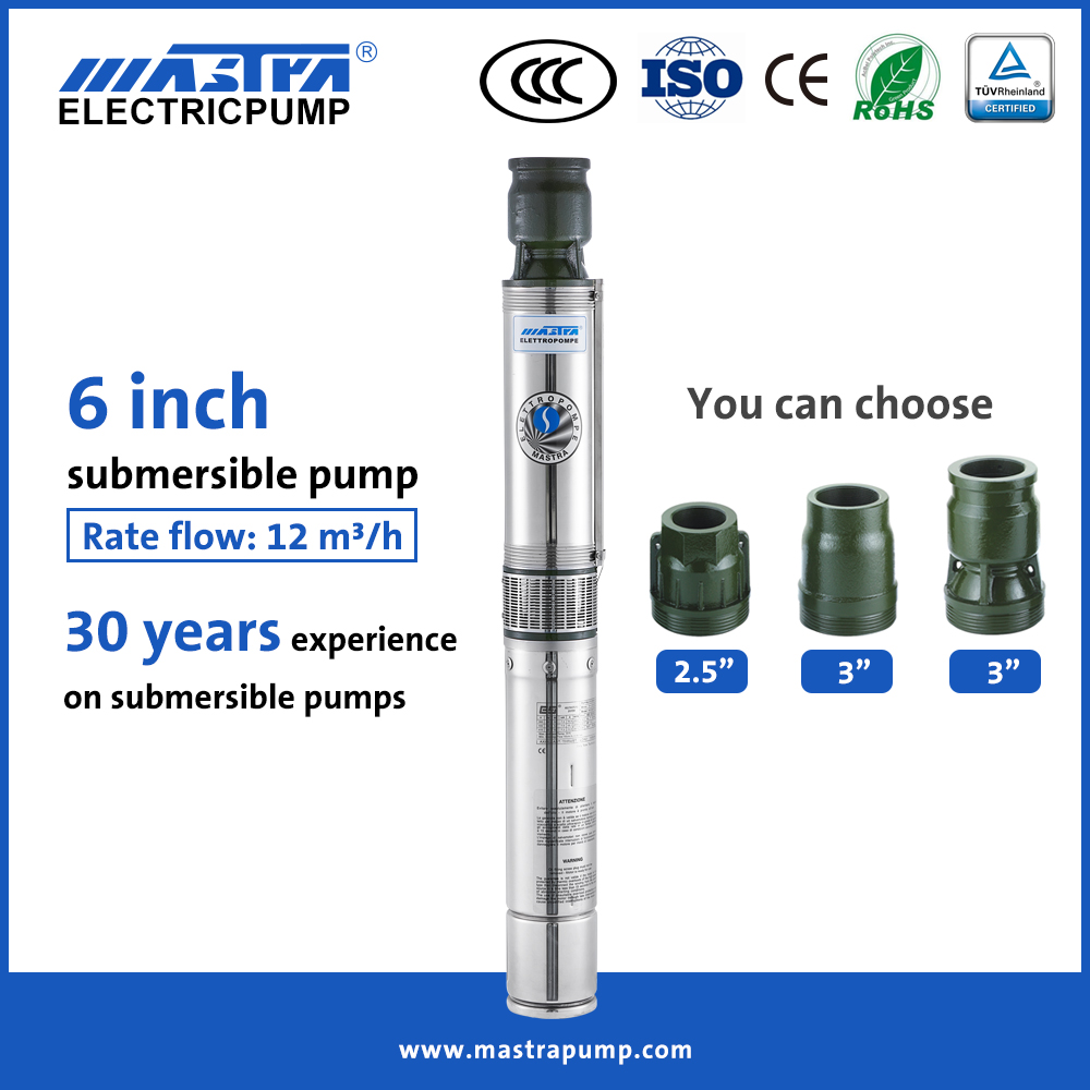 MASTRA 6 pouces Pompe à eau submersible à énergie solaire R150-BS Pompes d'irrigation de la ferme à vendre