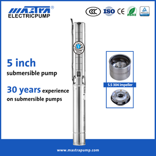 Pompe à eau agricole solaire Mastra 5 pouces en acier inoxydable pompe de forage Submersible AC 5SP