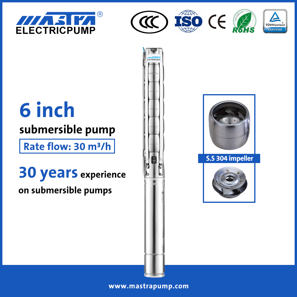 MASTRA 6 pouces All en acier en acier inoxydable China Pompe à eau 6SP30 Pompes d'irrigation électrique à vendre