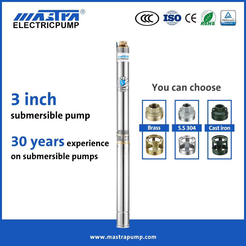 Pompe de puits submersible Mastra 3 pouces 1/2 hp R75-T1 1.5hp pompe submersible