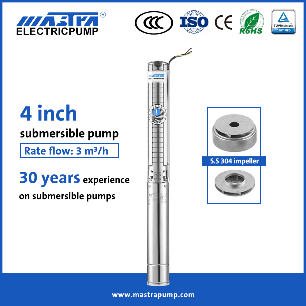 Mastra 4 pouces tout acier inoxydable pompe à eau électrique submersible 4SP pompe à eau malaisie