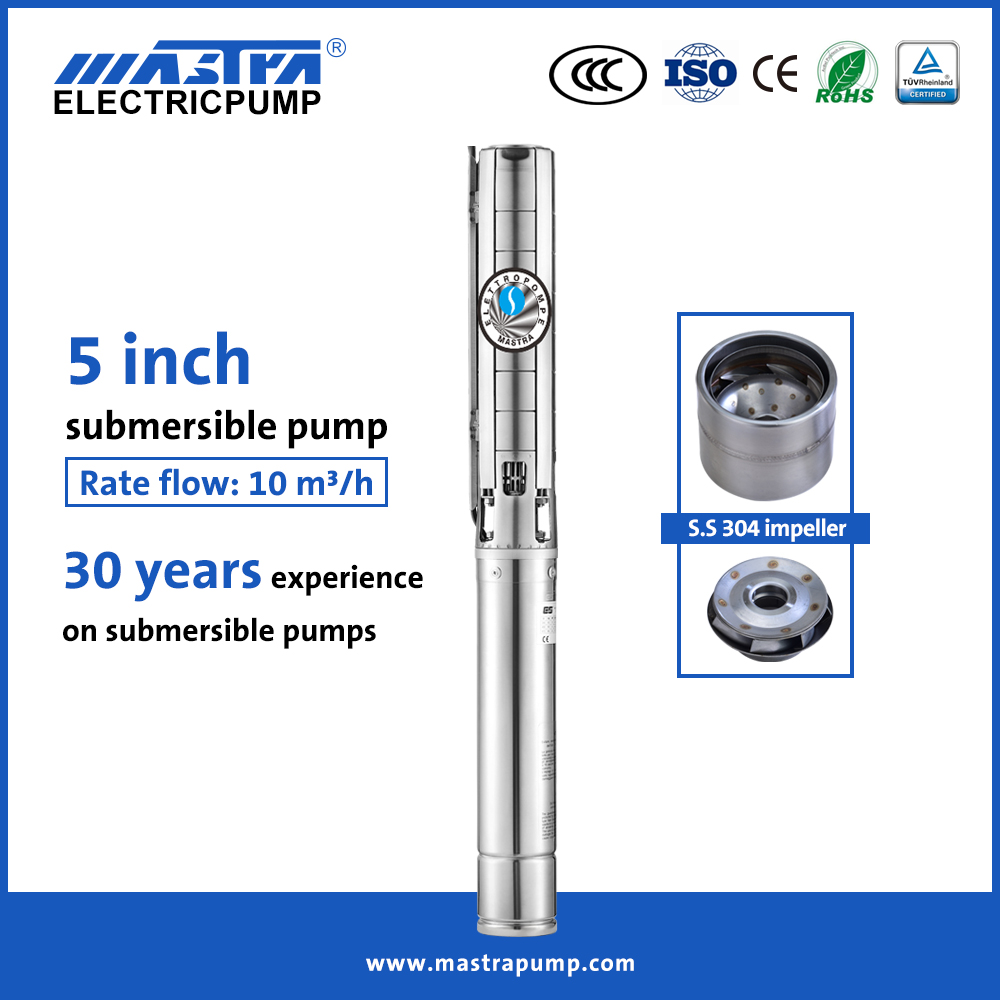 Pompe à eau électrique en acier inoxydable Mastra 5 pouces submersible 5SP pompe submersible à puits profond avis