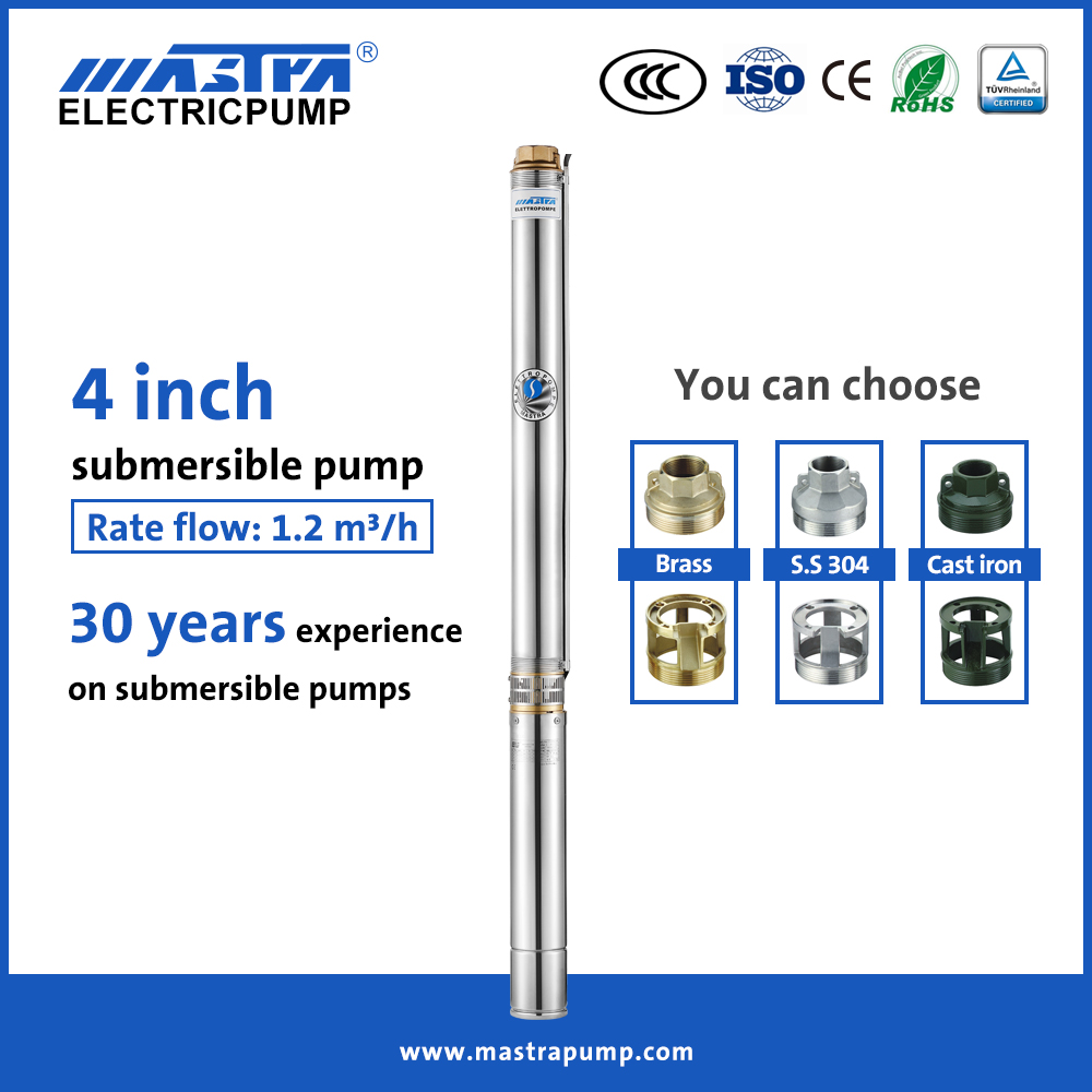 Mastra 4 pouces 5hp pompe de puits R95-S liste de prix de la pompe à eau submersible