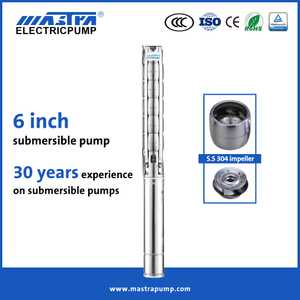 Pompe à eau submersible Mastra 6 pouces en acier inoxydable pour puits profond 6SP AC système de pompage solaire