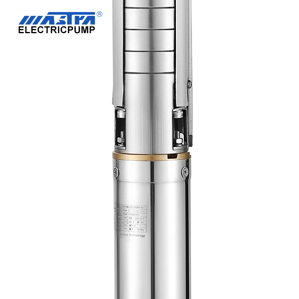 Pompe à eau submersible Mastra 3 pouces entièrement en acier inoxydable pour puits profond 3SP 1 hp pompe pour puits profond